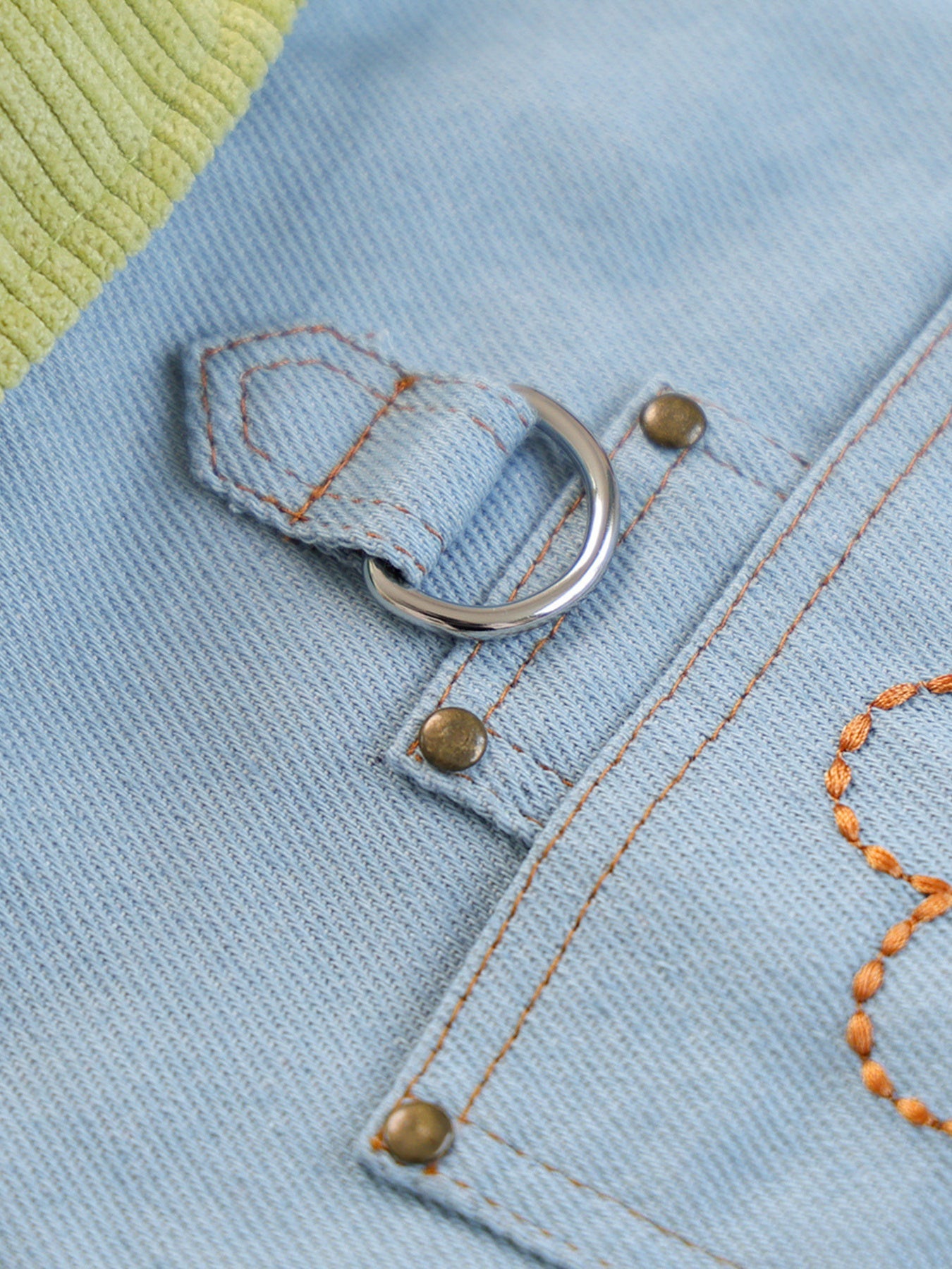 Dog Denim Flower Vest - Embroidered Pocket with Turtleneck Collar
