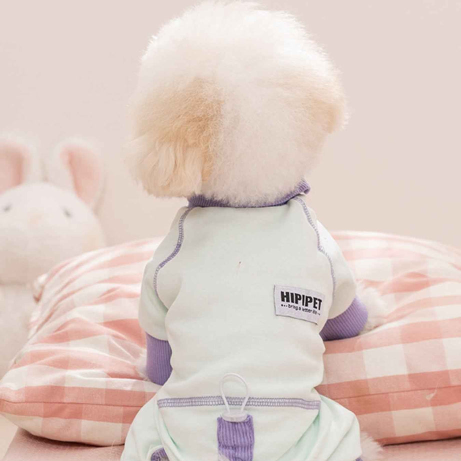 Pet Pajamas Contrast Color - Soft Pocketed Onesie for Cats and Dogs