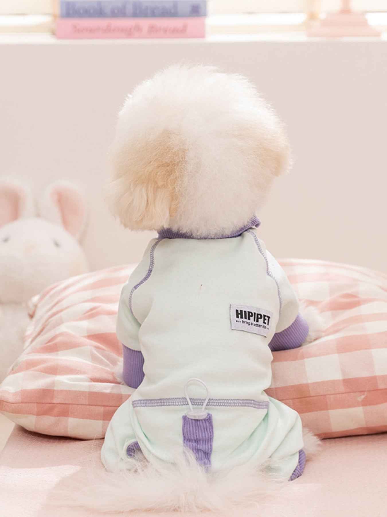 Pet Pajamas Contrast Color - Soft Pocketed Onesie for Cats and Dogs