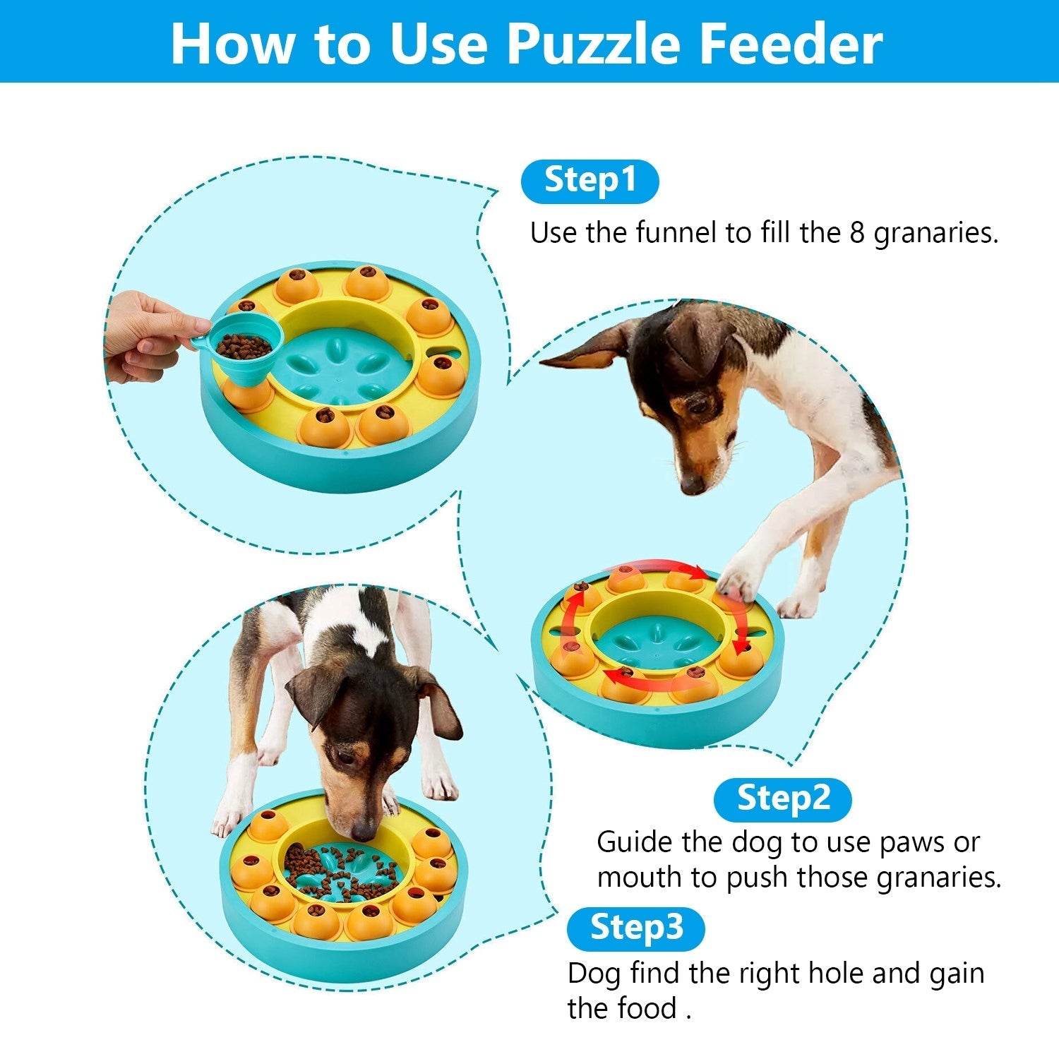 Dog Puzzle Feeder - Slow Feeding IQ Training Toy