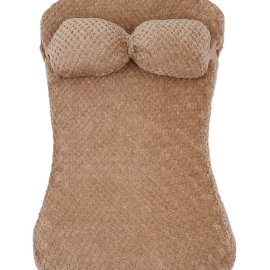 Soft Plush Calming Cushion Pet Bed Mat with Pillow - Fits Dogs Cats