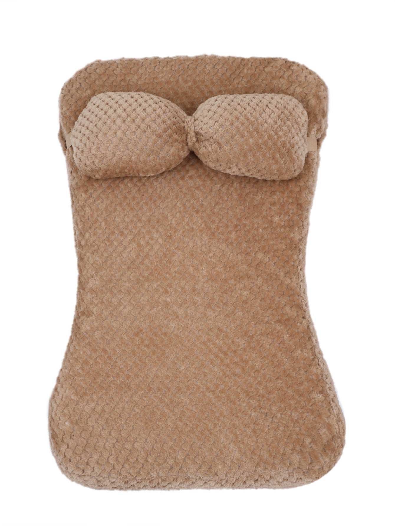 Soft Plush Calming Cushion Pet Bed Mat with Pillow - Fits Dogs Cats
