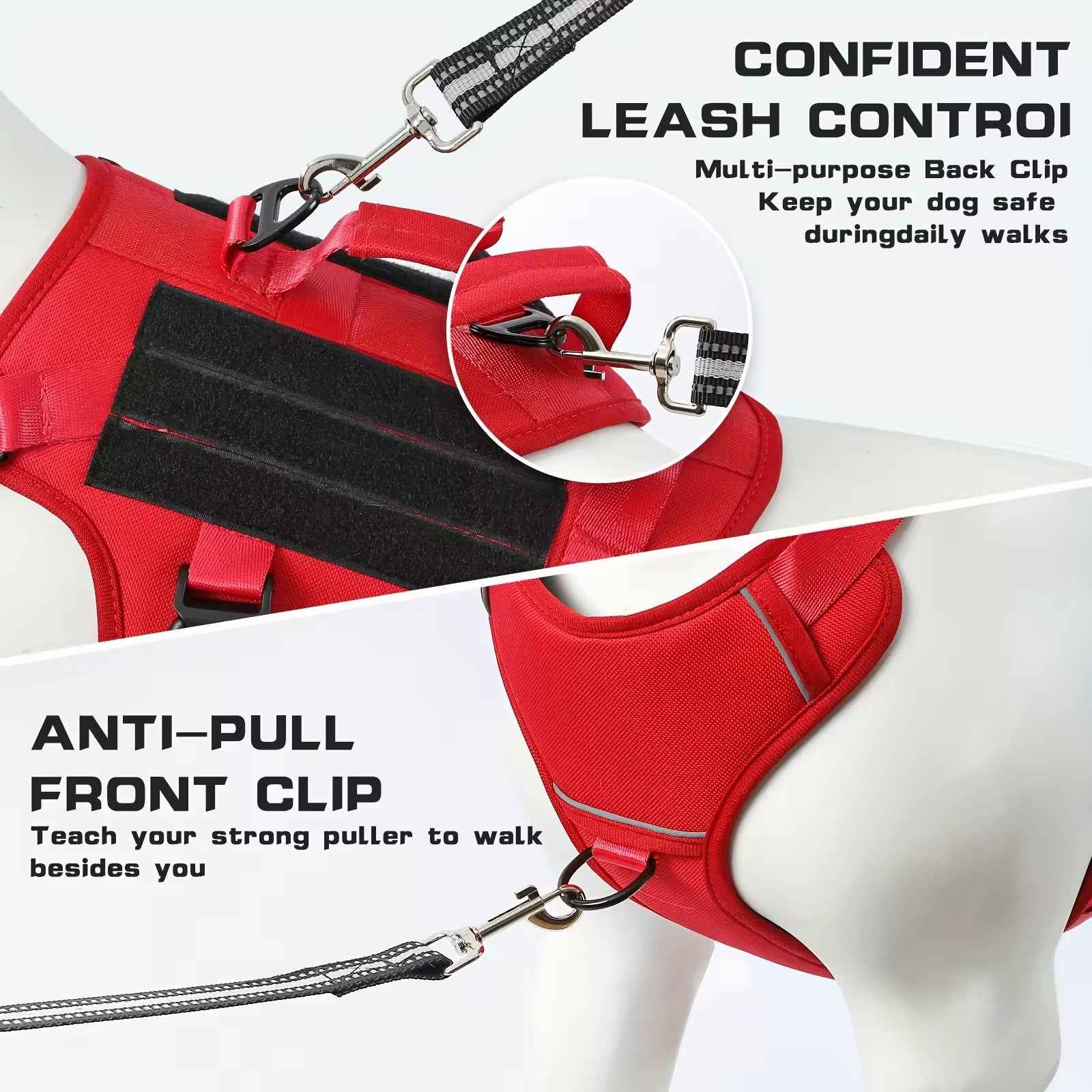 Tactical Dog Harness No-Pull - Reflective Dual Handle Vest