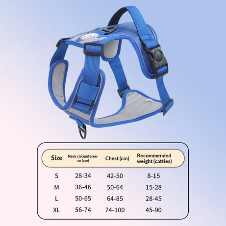 Adjustable Dog Harness - Large Chest Style with Leash