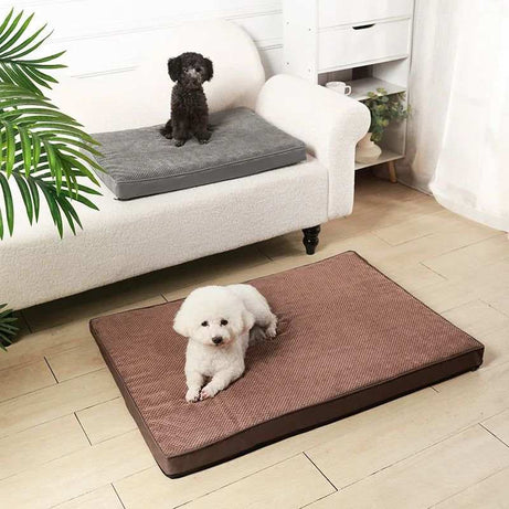 Memory Foam Pet Bed Mat with Removable Cover for Cleaning - Small to X-Large