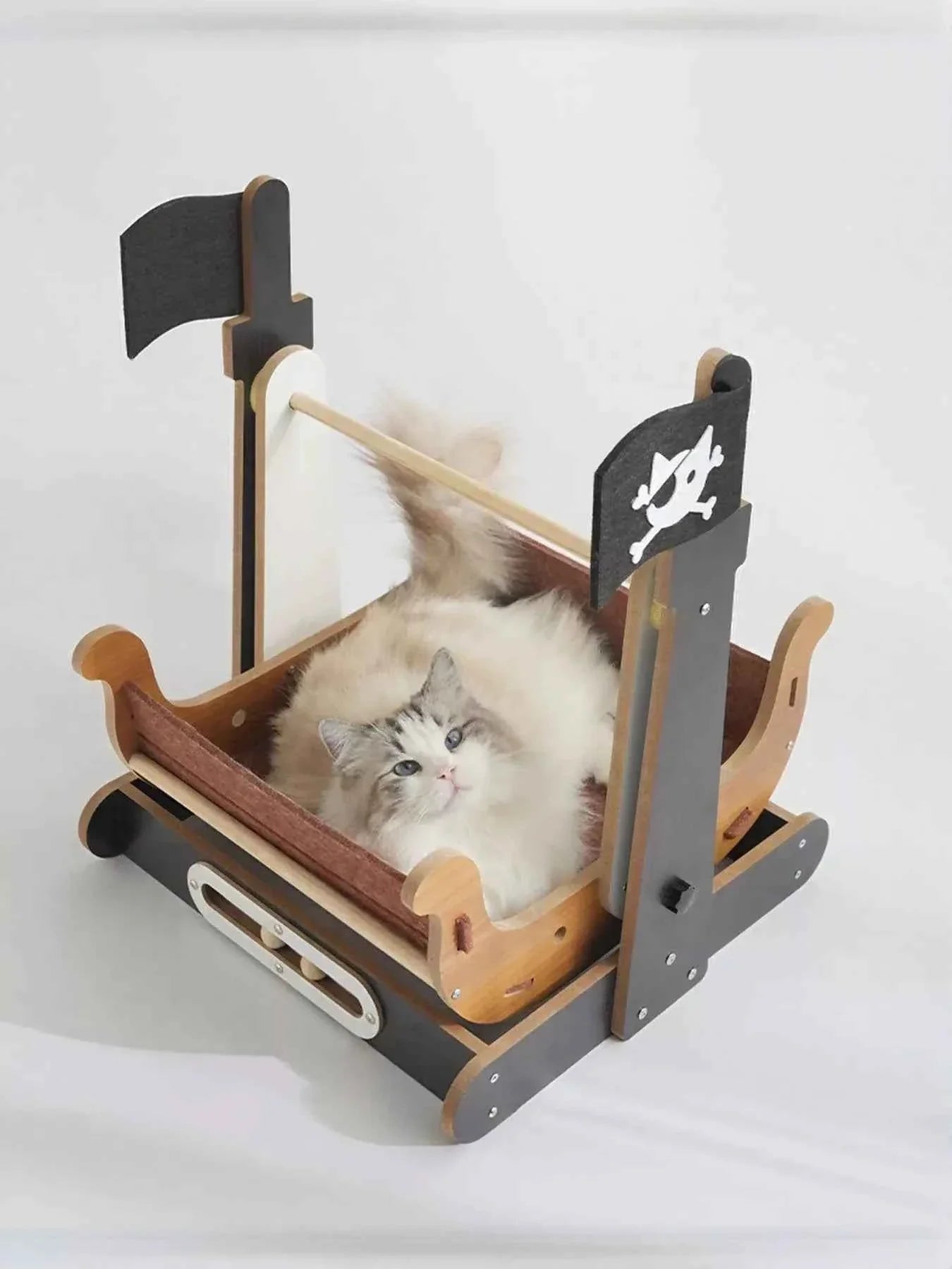 Pirate Ship Style Cat House - Rocking Pet Bed