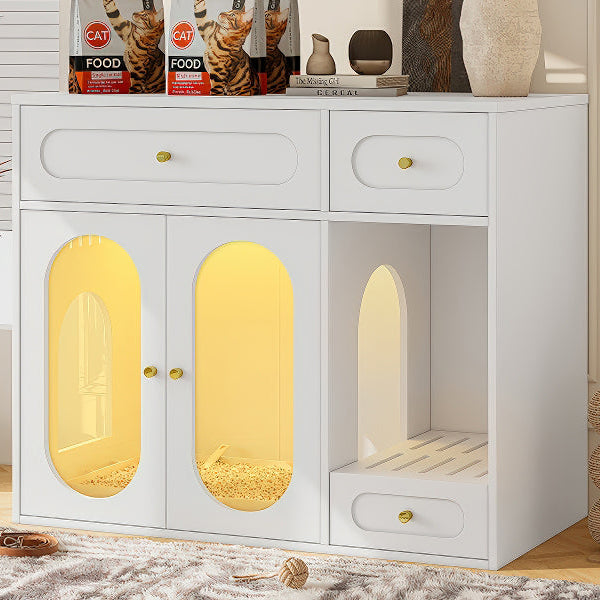 Cat Litter Box - Furniture Enclosure With LED Light