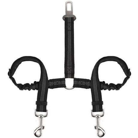 Double-ended Traction Rope Pet Car Seat Belt - Secure Two Pets