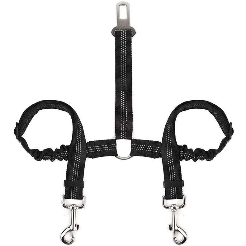 Double-ended Traction Rope Pet Car Seat Belt - Secure Two Pets