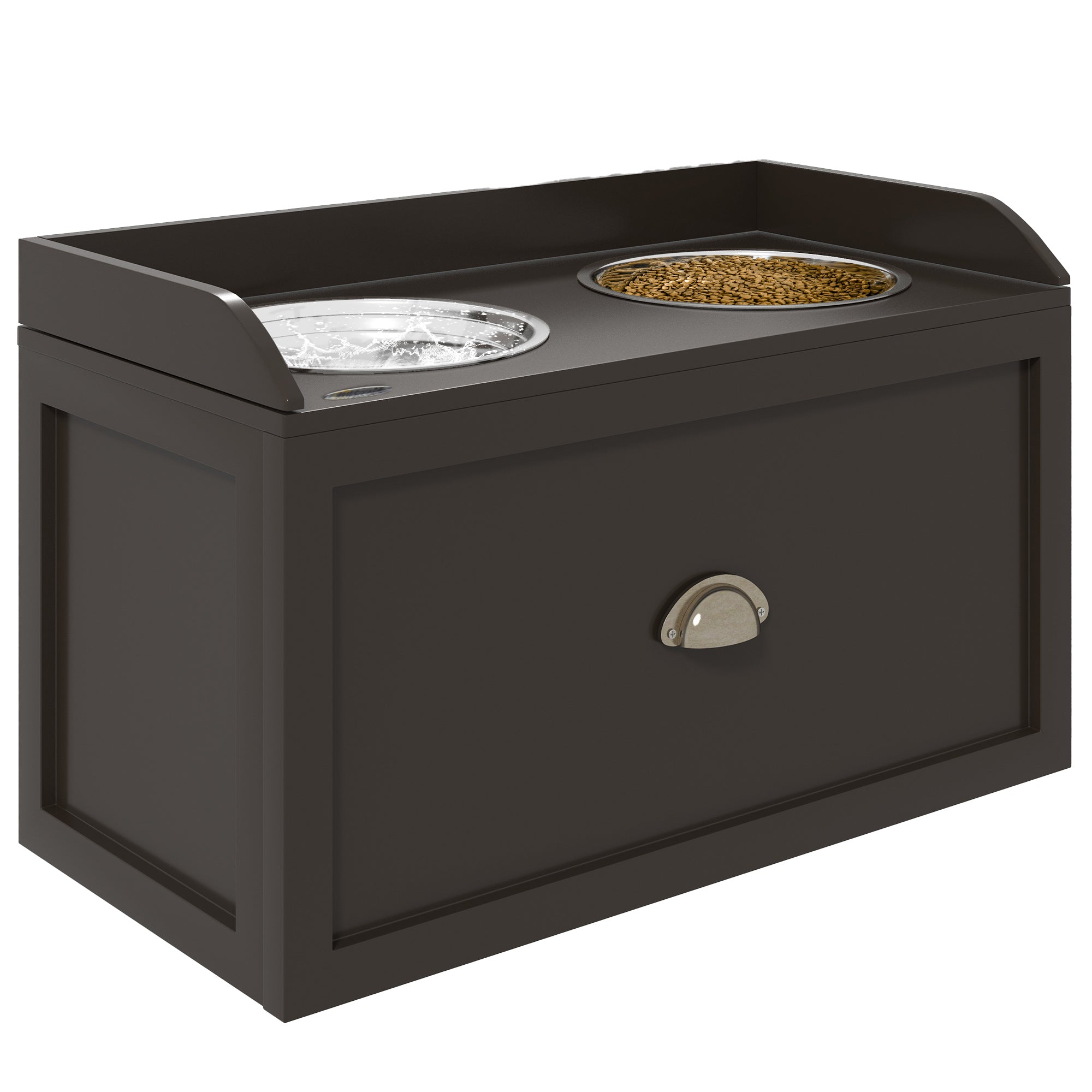 Elevated Dog Bowls - Pet Feeding Station with Storage