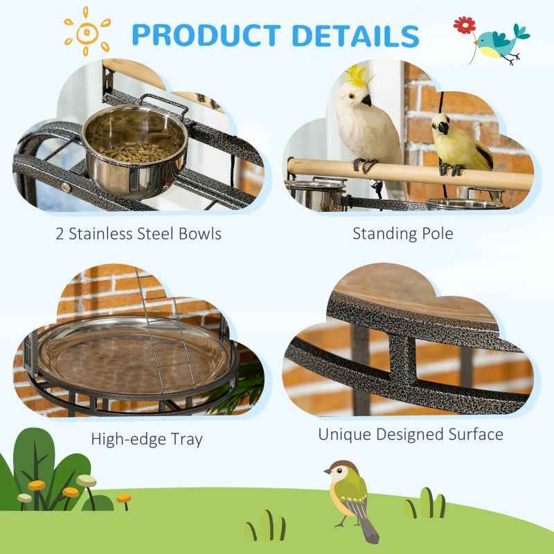 PawHut Parrot Stand - Large Bird Perch Stand With Toy Hook