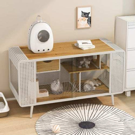 Spacious Cat House - Tempered Glass Design