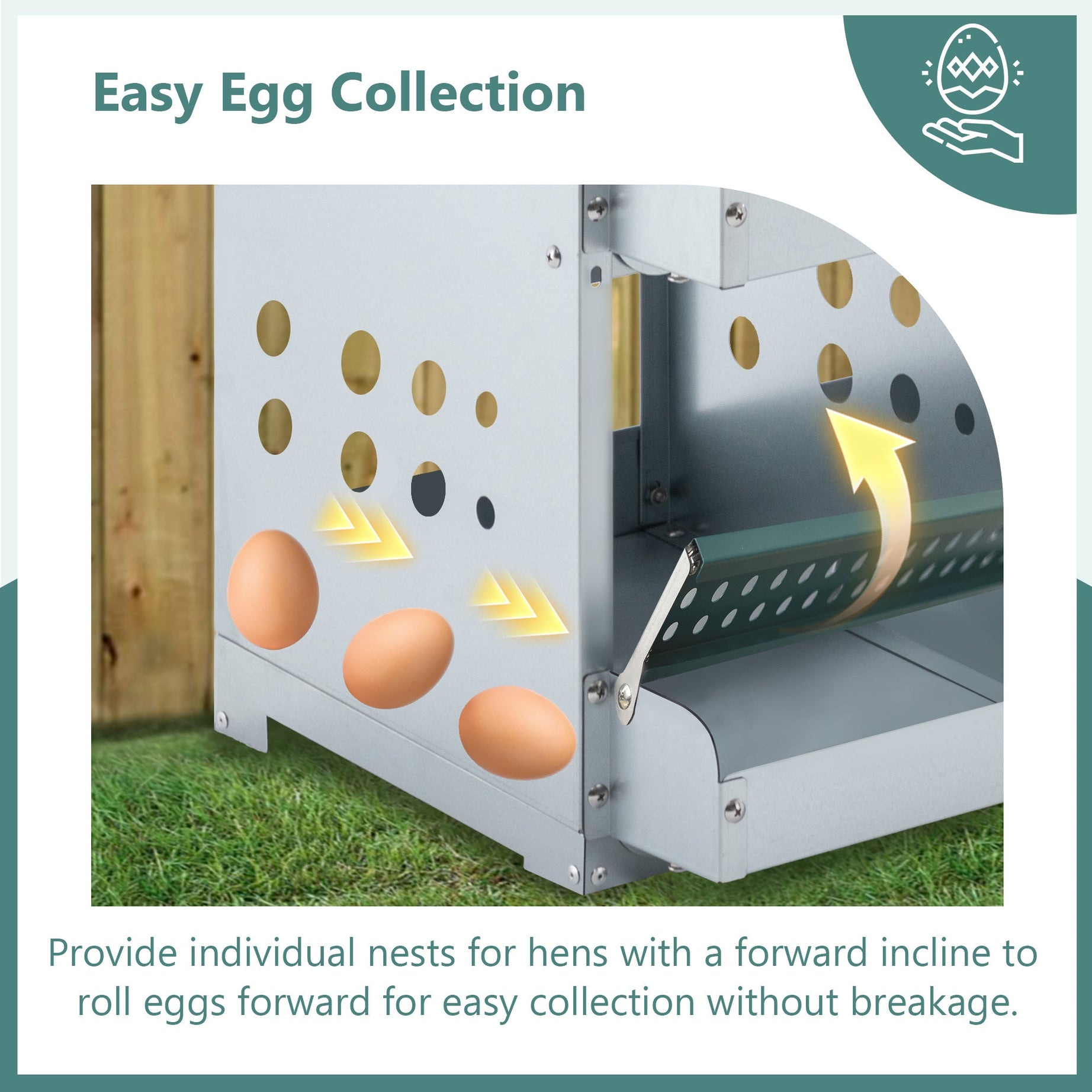 4-Compartment Metal Chicken Nesting Box - Wall Mount