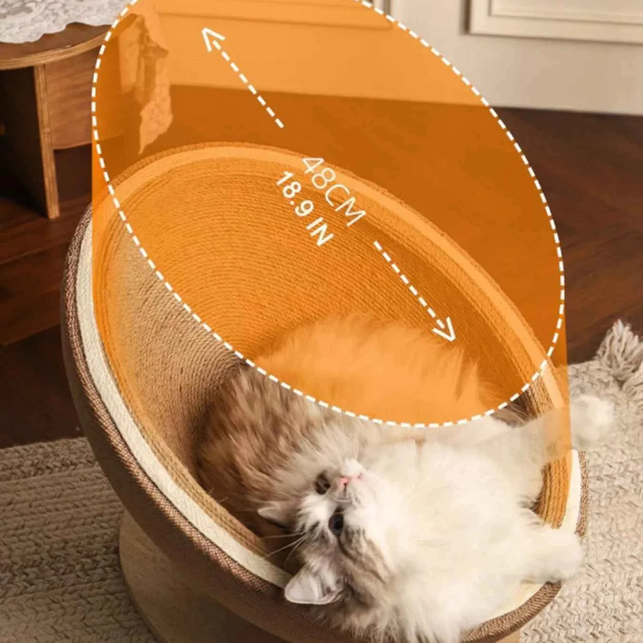 Cat Scratcher Nest Bed - Semi-enclosed with Hemp Rope