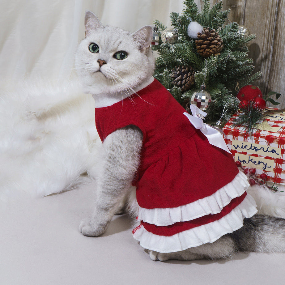 Bow Princess Dress - Pet Christmas Holiday Outfit