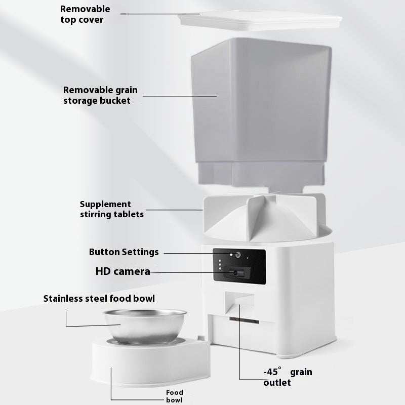 Double Bowl Intelligent Timer Surveillance Video Feeder - Use Remote Voice Call