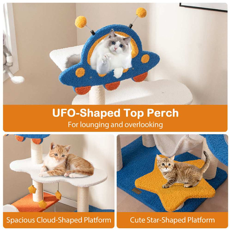 49 Inch UFO Cat Tree - Space Capsule