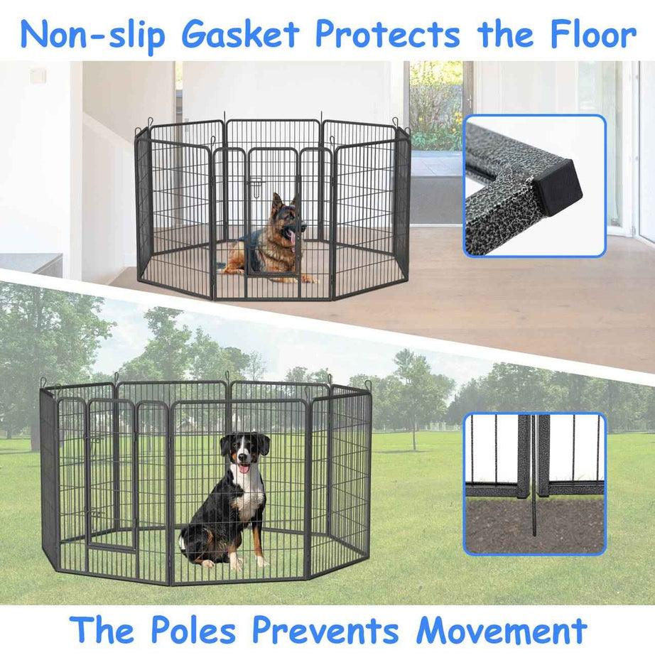 Dog Playpen For Large Dogs - 8 Panel with Door