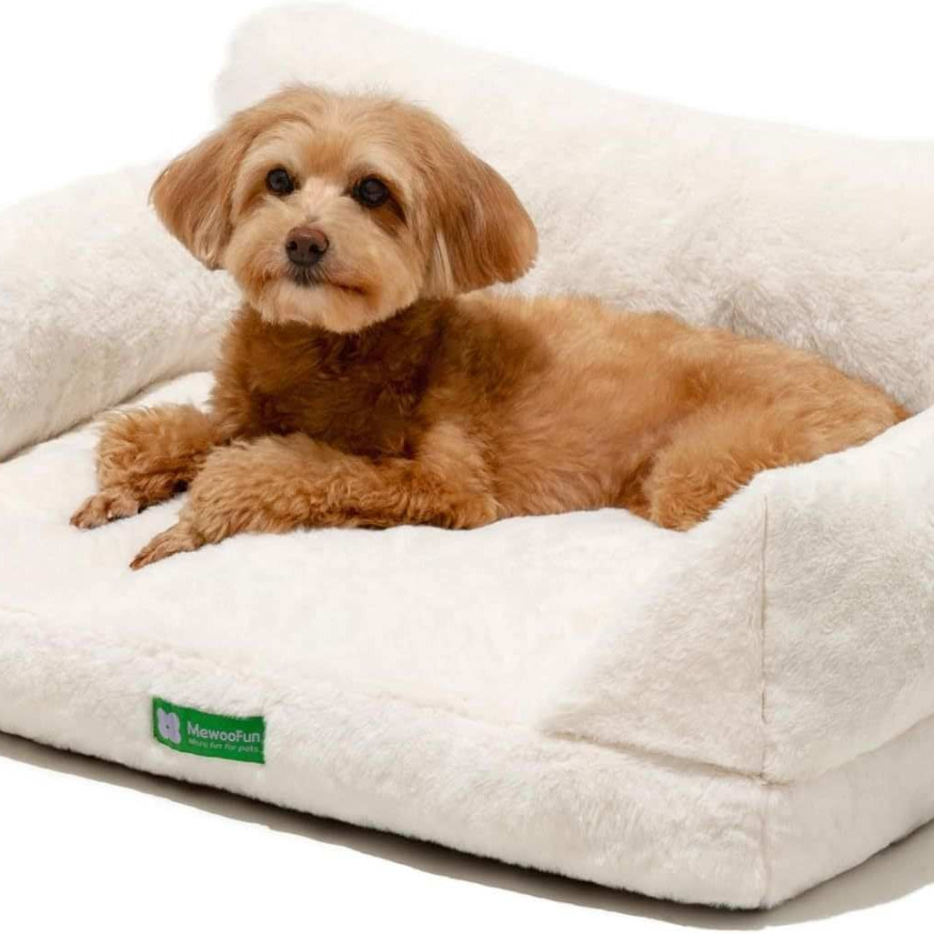 Luxury Pet Sofa Bed - Ultra-Soft Faux Rabbit Fur With Removable Cover
