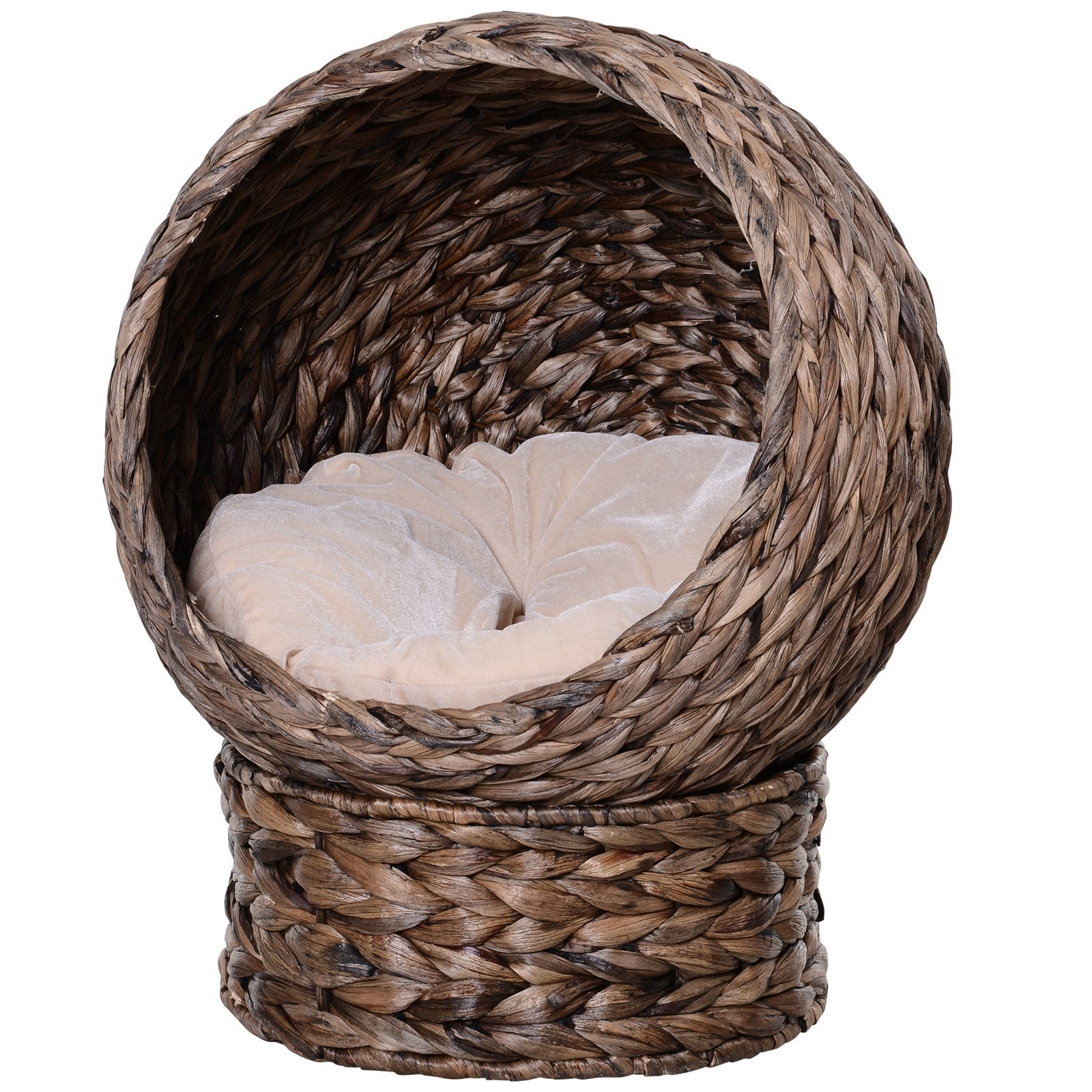 Cat Egg Chair Bed - Wicker Rotating Basket Elevated Stand