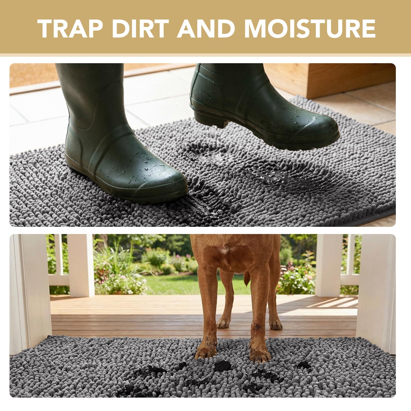 Muddy Paws Dog Doormat - Absorbs Moisture And Dirt
