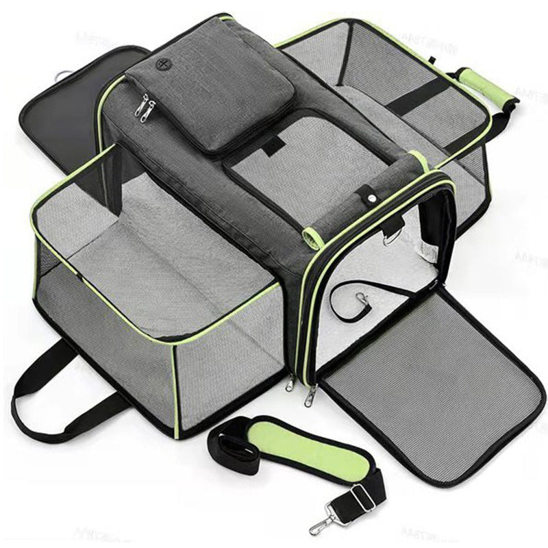 Foldable Pet Carrier Bag - Car Seat Travel Bag for Cats and Small Dogs