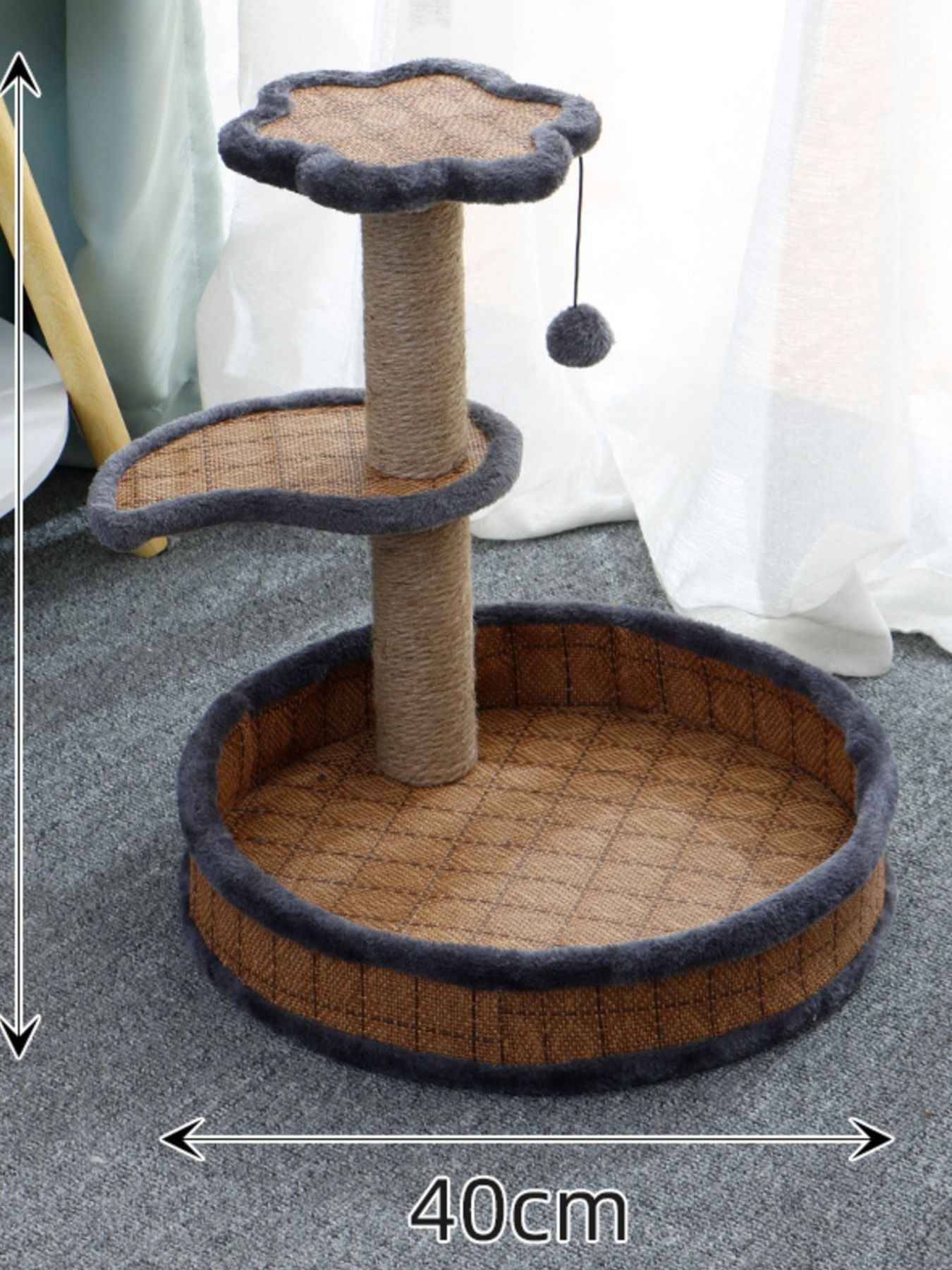 Cat Scratching Post with Bed - Sisal Tower and Toy