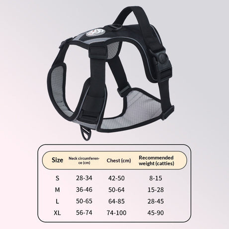 Adjustable Dog Harness - Large Chest Style with Leash