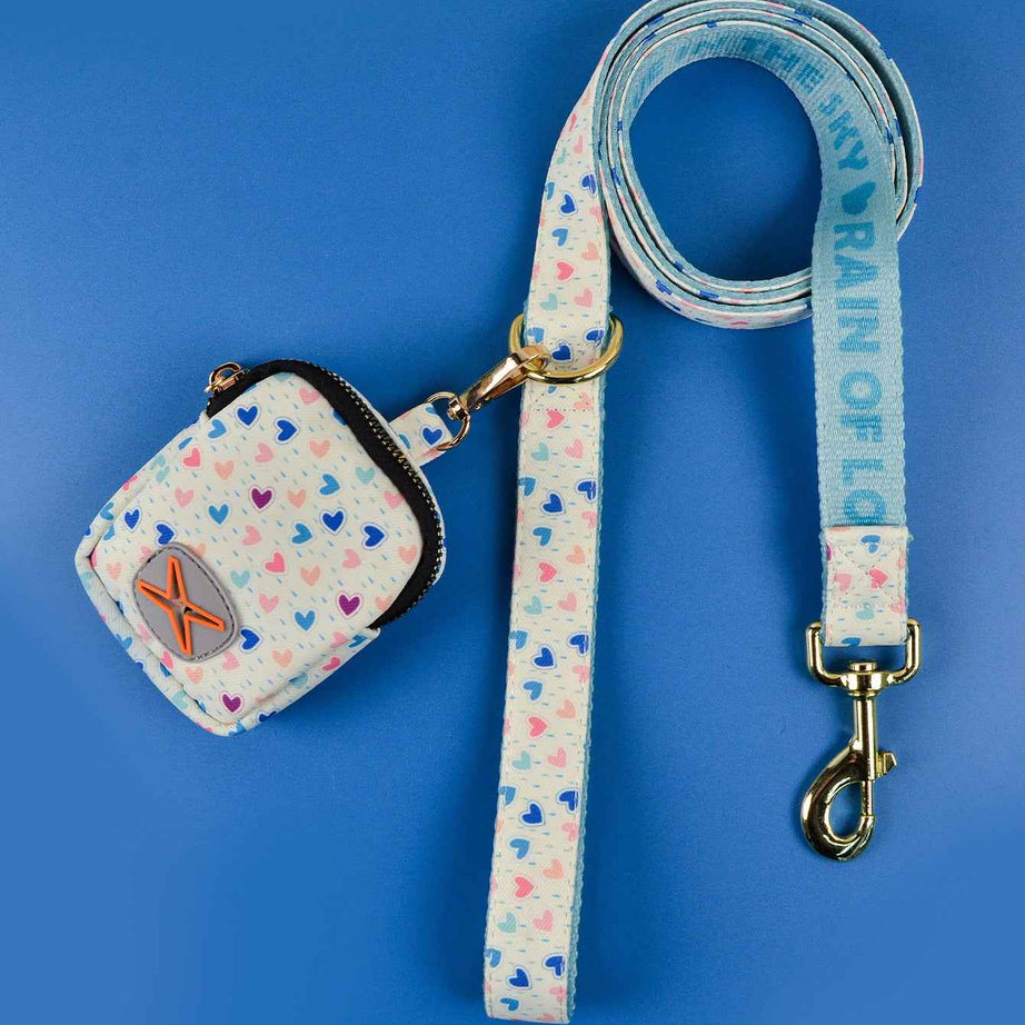 Dog Leash with Poop Bag Holder - Matching Set