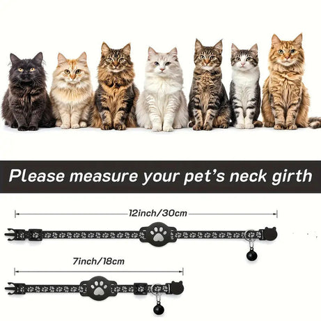 Paw Prints Tracker - Cat Collar with AirTag Holder