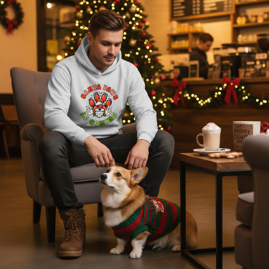 Santa Paws Deuces Hoodie - Festive Christmas Pet Lover Sweatshirt
