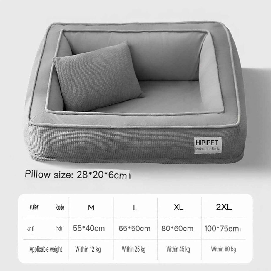 Pet Plush Bolster Bed Semi-Enclosed - Cozy Nest for Cats and Dogs