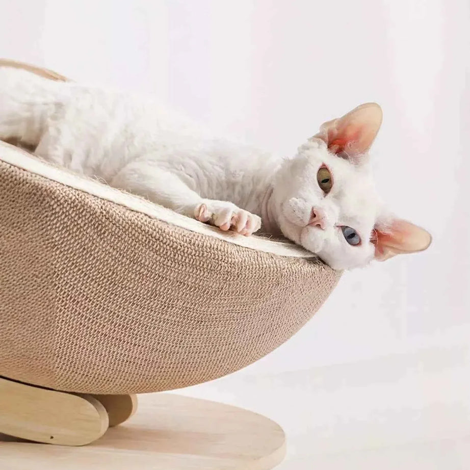 Cat Scratcher Nest Bed - Semi-enclosed with Hemp Rope