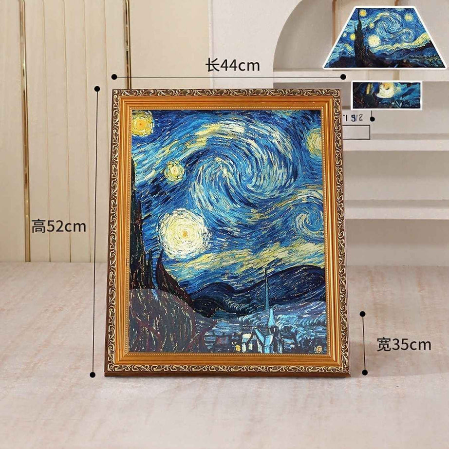 Cat House Artistic Frame - Famous Painting Cardboard Hideaway