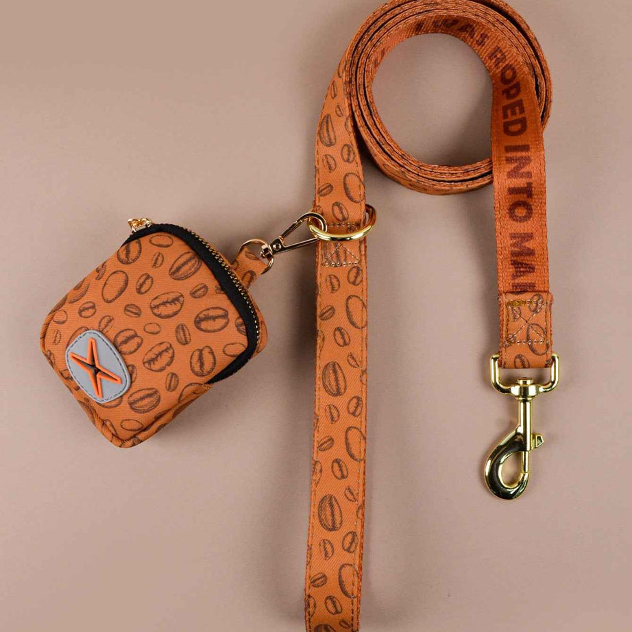 Dog Leash with Poop Bag Holder - Matching Set
