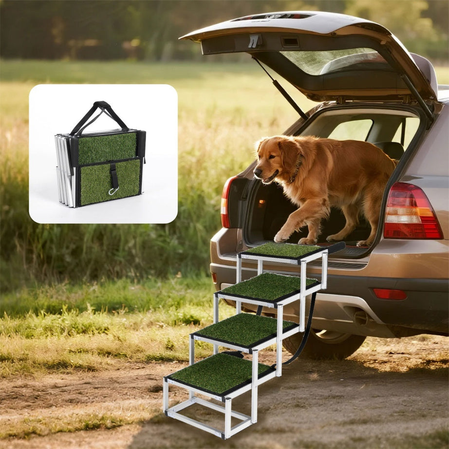 Foldable Dog Ramp for Cars - Portable Stairs for Large Dogs 250lbs