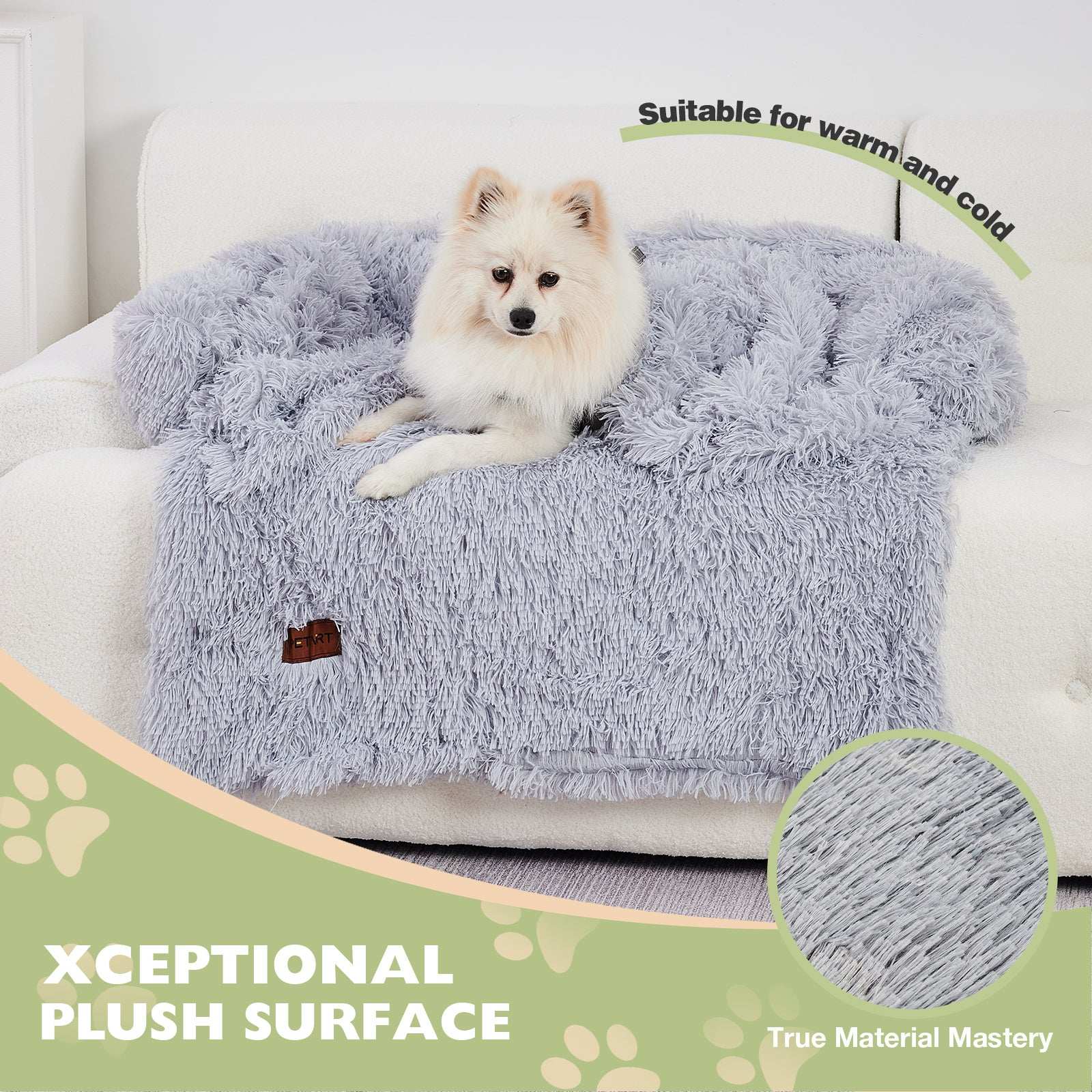 Dog Couch Bed Mat - Fluffy with Blanket