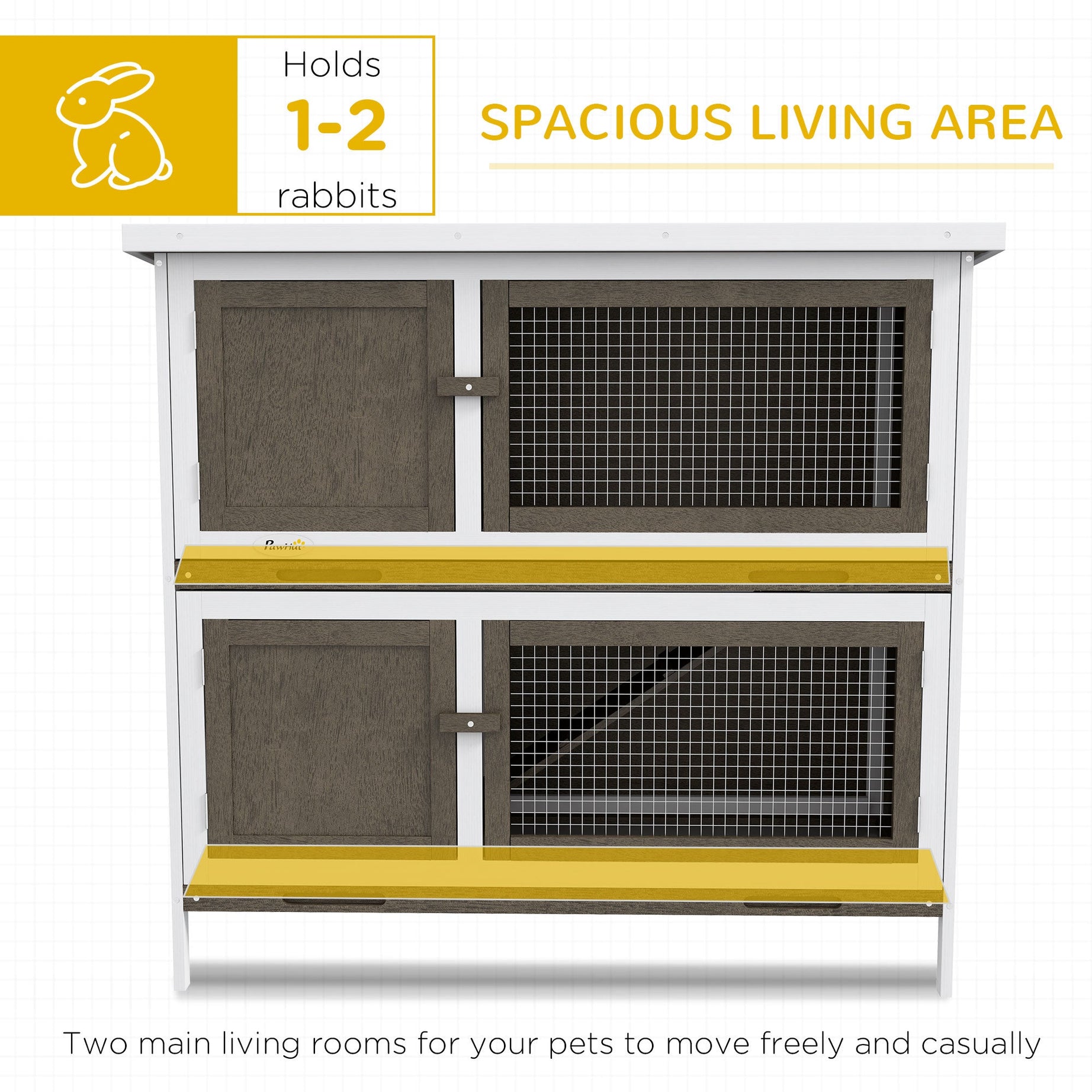 Bunny Manor Hutch - 2-Story Outdoor Rabbit Home