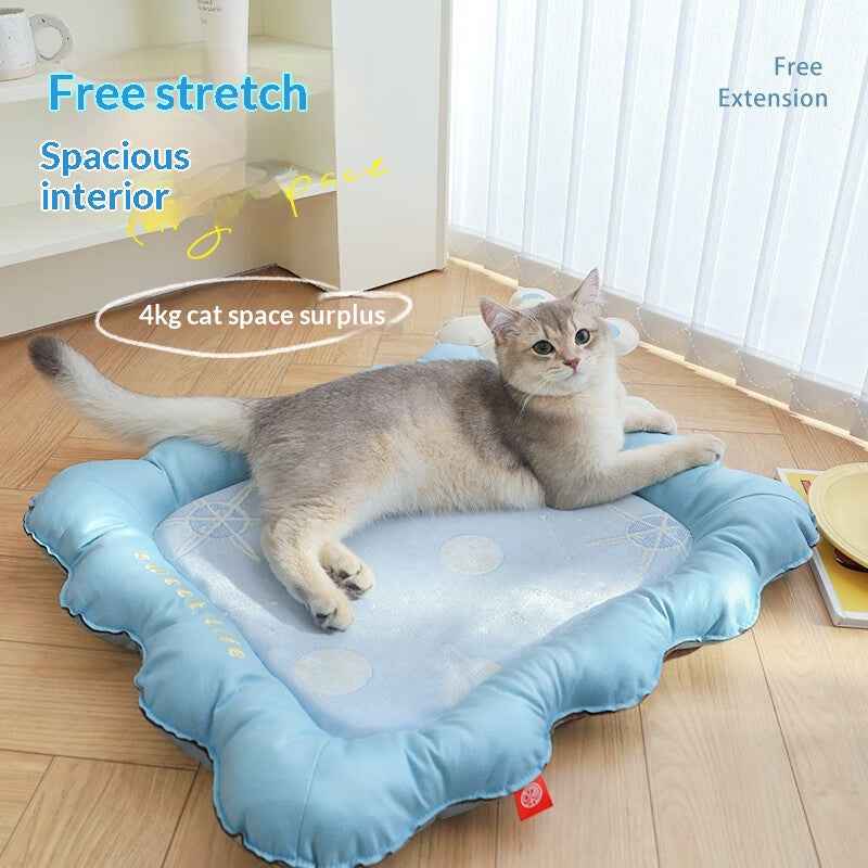 Cat Cooling Mat Ice Silk - Bear Print Summer Sleep Pad