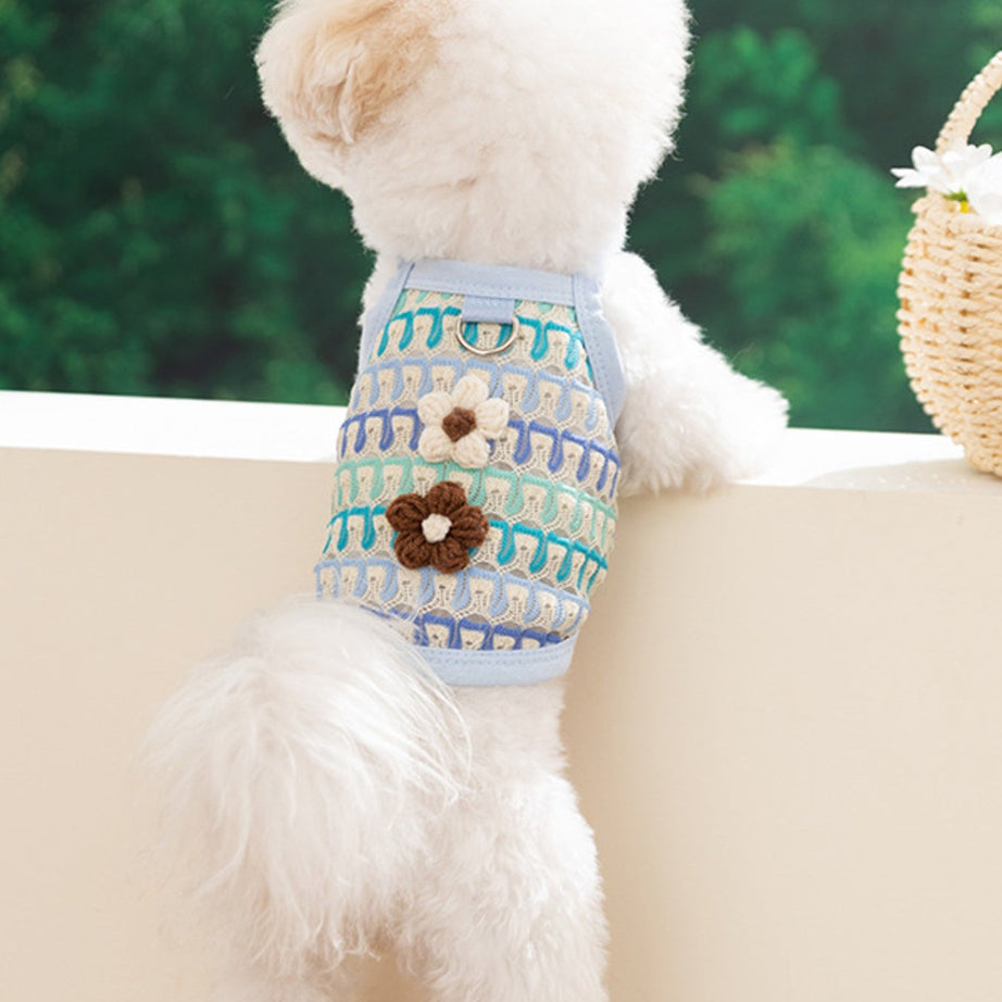 Floral Flair Breathable Pet Top - Harness-Ready