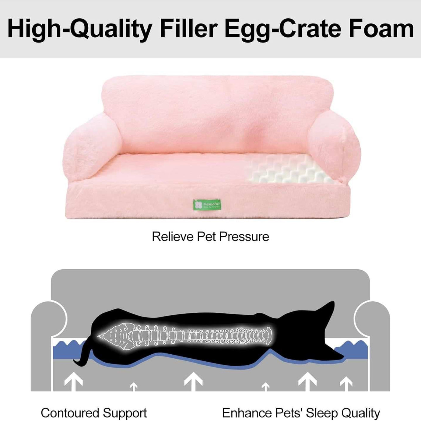 Pink Cloud Pet Sofa Bed - Anti-Collapse