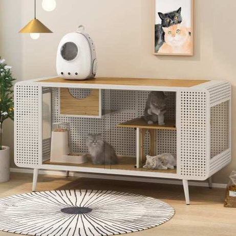 Spacious Cat House - Tempered Glass Design