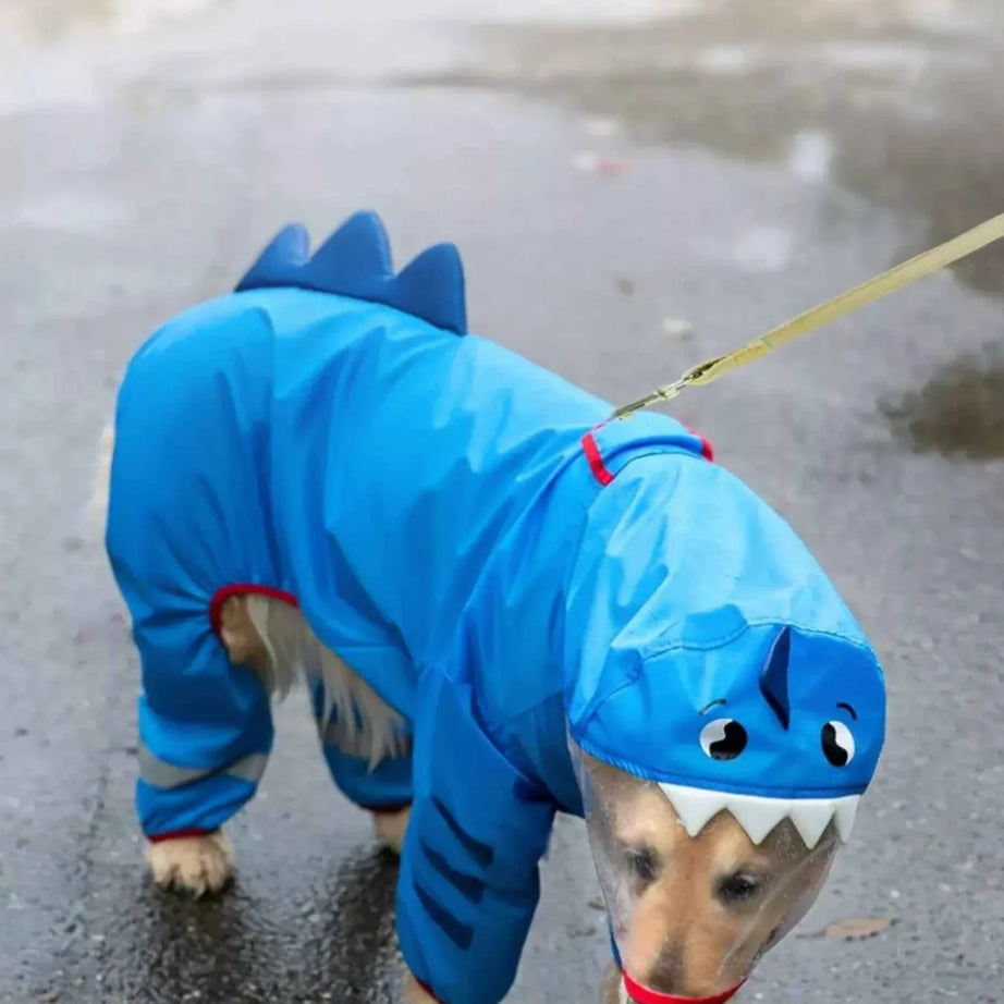 Waterproof Dog Raincoat - Dinosaur Style with Hood