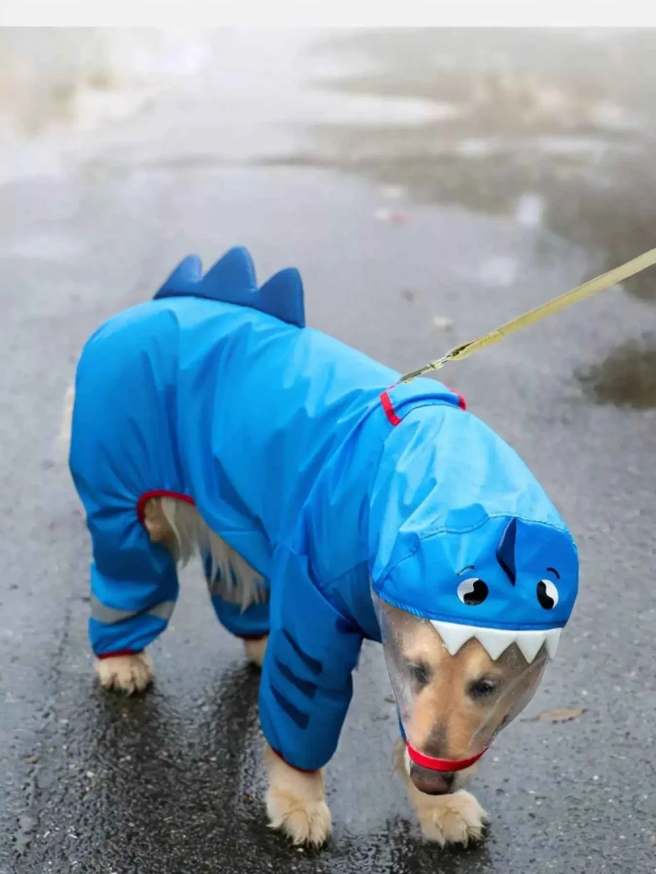 Waterproof Dog Raincoat - Dinosaur Style with Hood