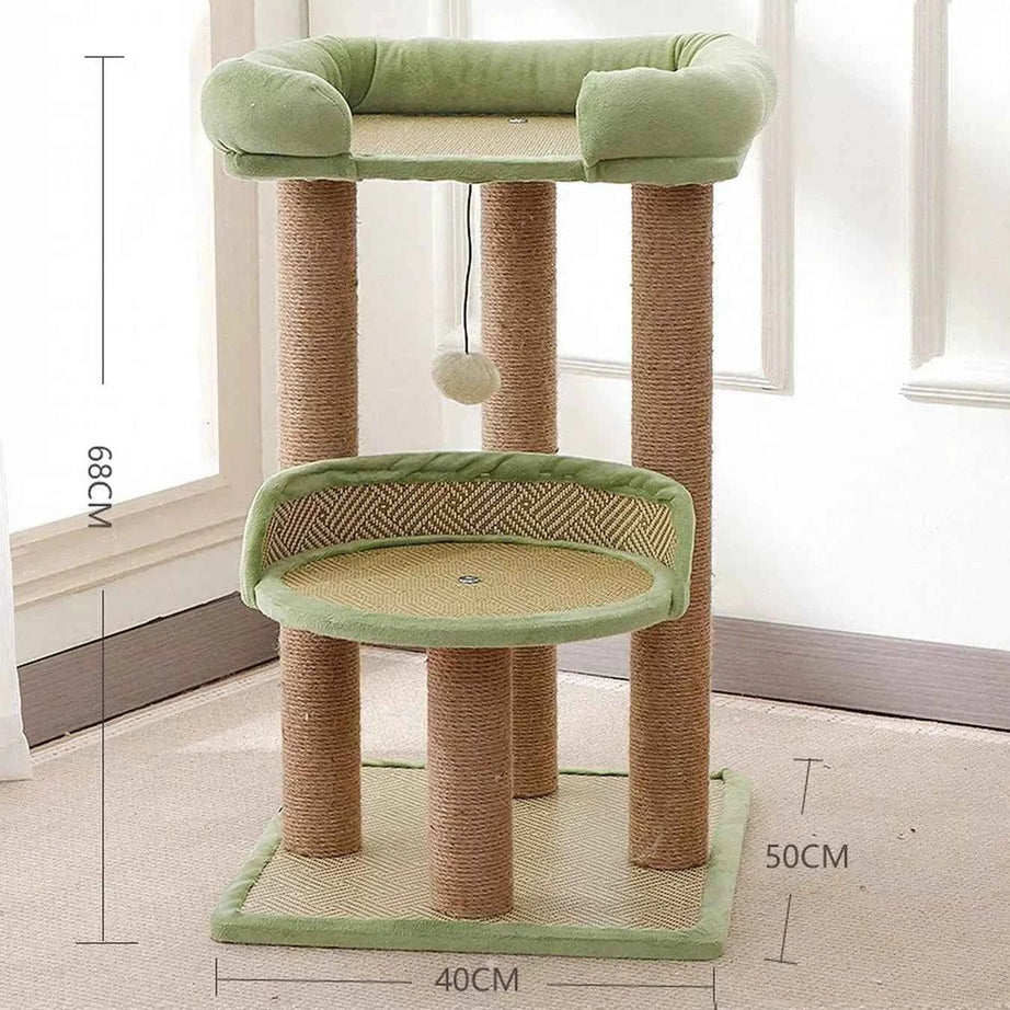 Plush Cat Tree Condo - Multi-Level Scratching Posts