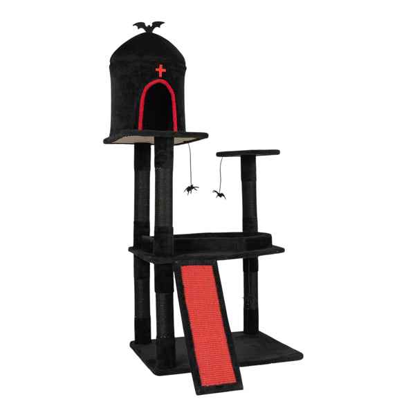 Gothic Cat Tree Coffin Bed - 53in Tower Condo Large Cats