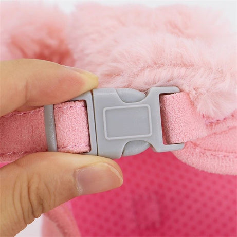 Bow Tie Puppy Harness - Warm Padded Dog Leash Set