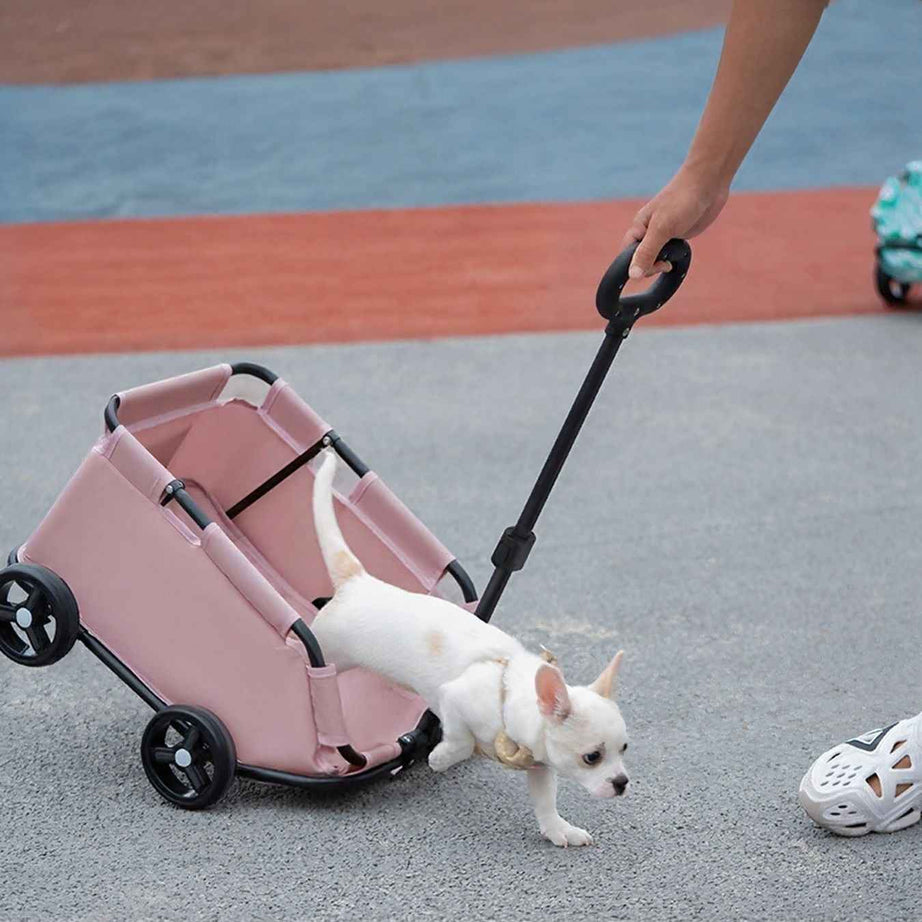 Foldable Pet Stroller Wagon - Portable Collapsible Outdoor Carrier
