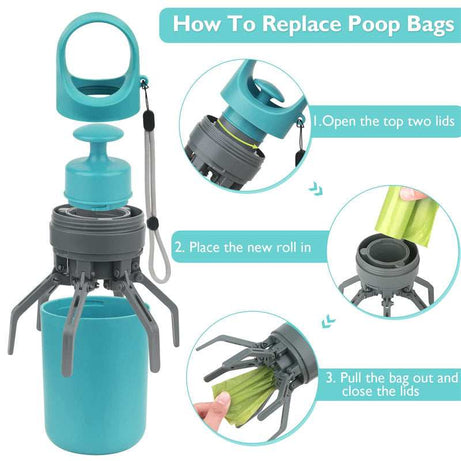 Portable Dog Pooper Scooper - Built-in Bag Dispenser