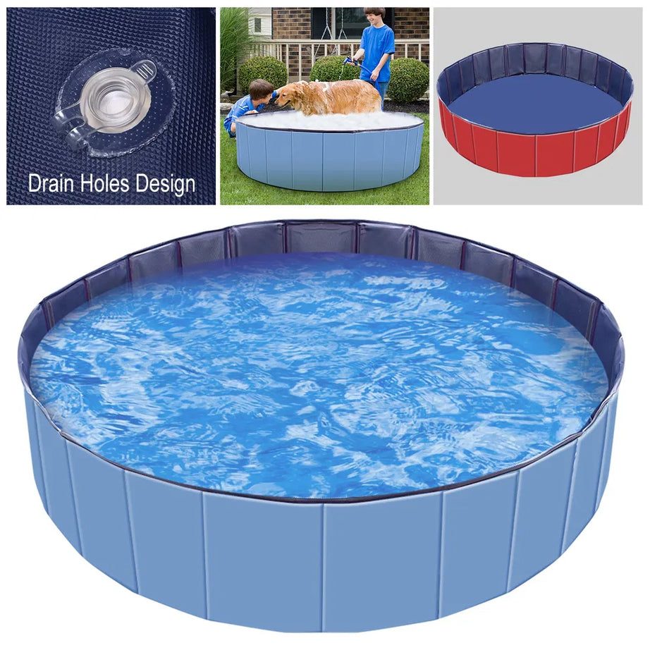 Foldable Dog Pool - Pet Swimming & Bathing Tub